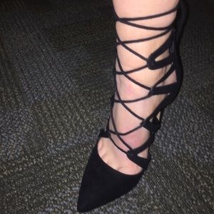 Black strappy heel