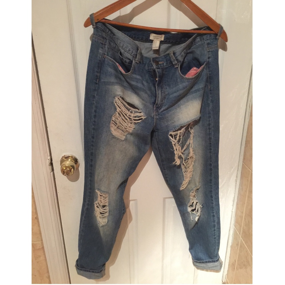 Distressed denim