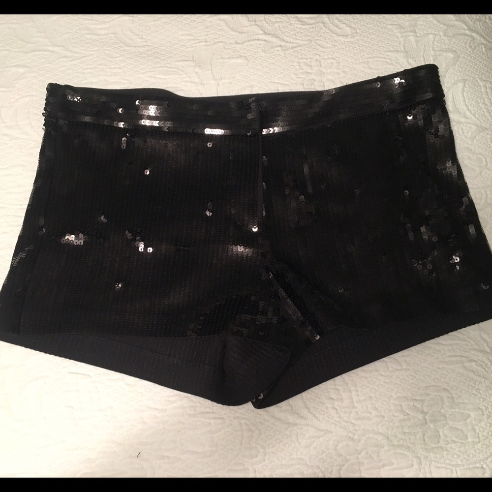 Express Black Sequined Shorts
