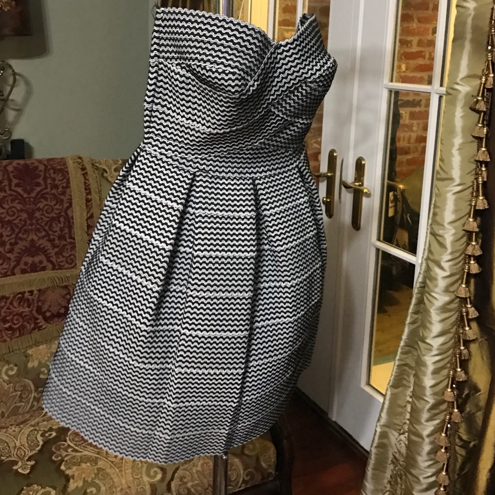 Black and grey striped dress.
