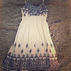 Blue and white dress