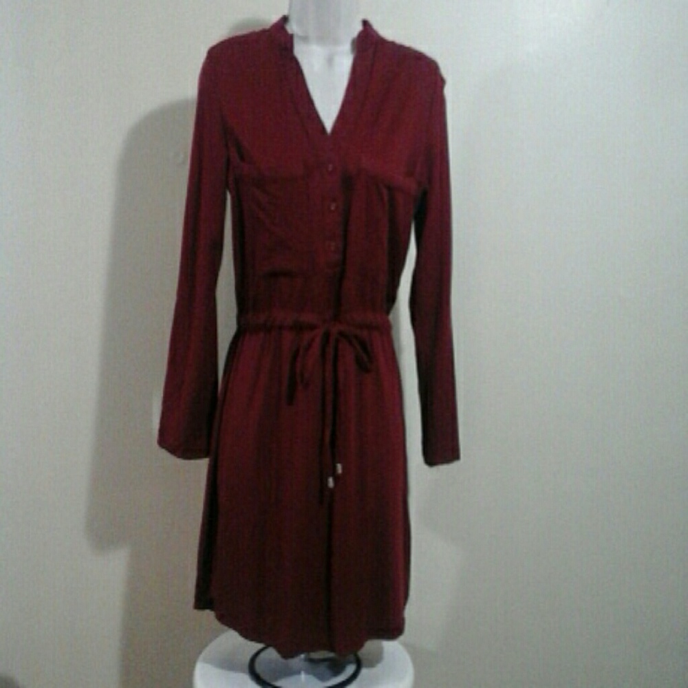 Maroon drawstring tunic