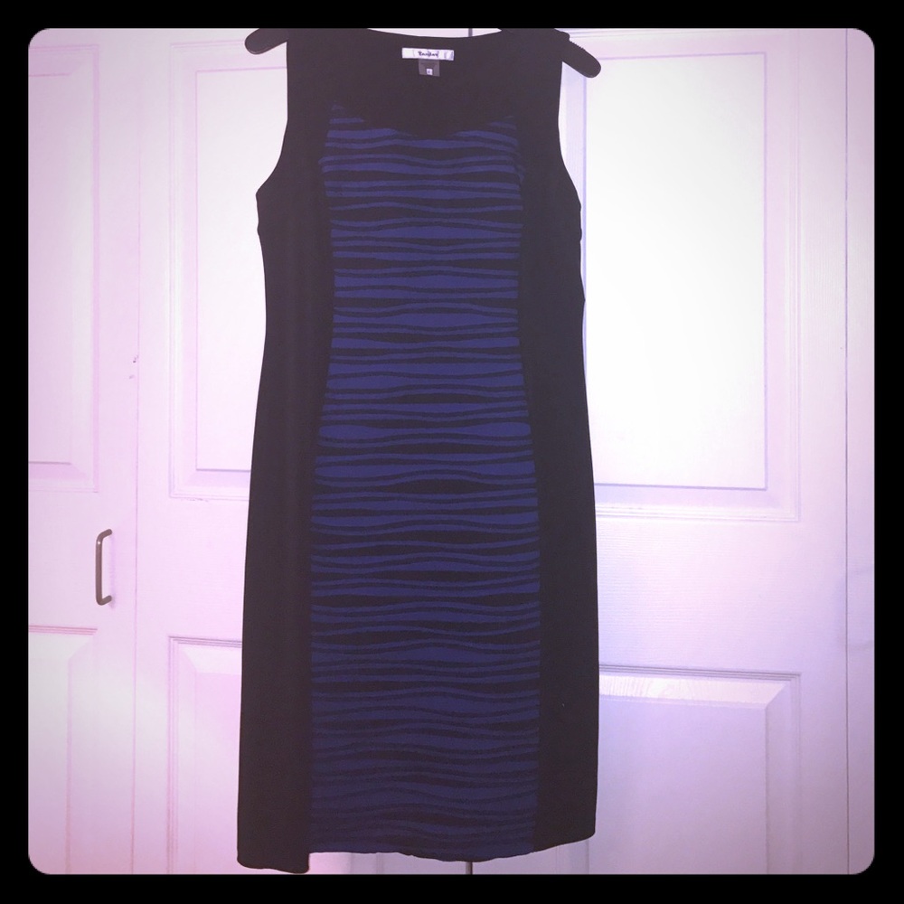 Black / blue stripes dress