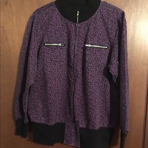 Miss Chievous purple black animal zip jacket 2x