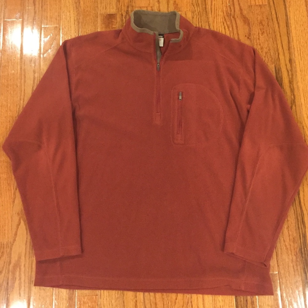Mens Columbia Rust 1/4 zip pullover EUC