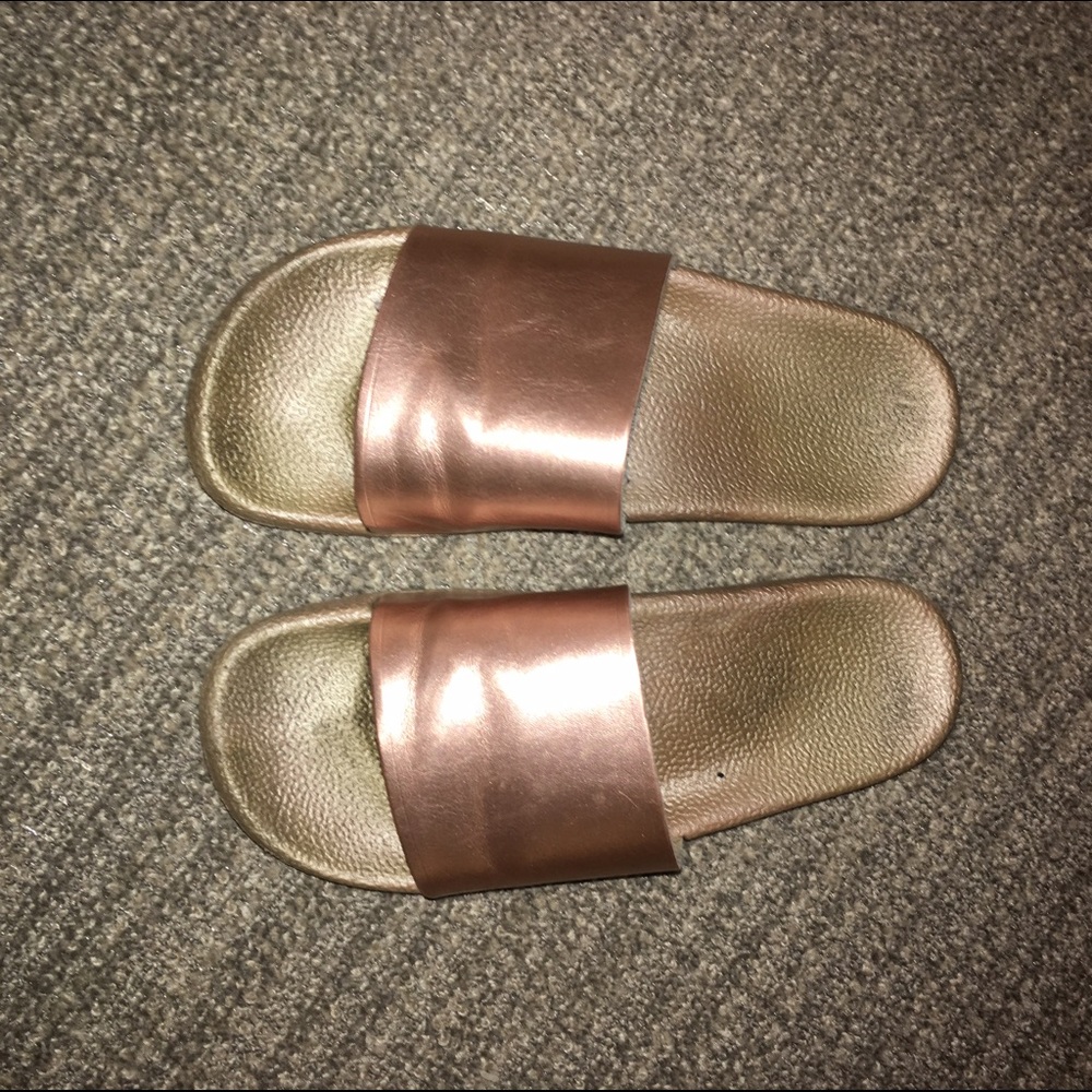 Rose gold slides
