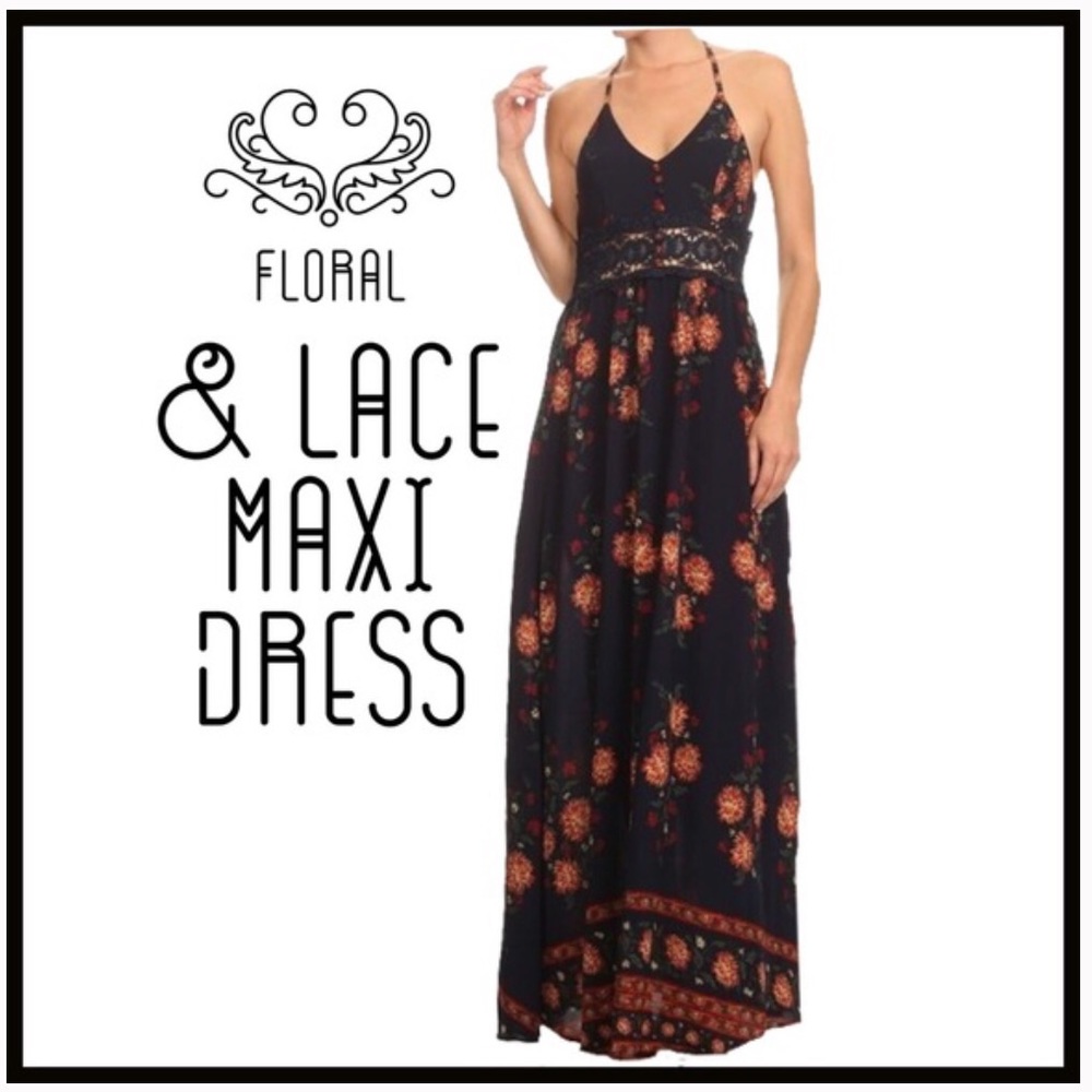 T-Back Lacey Maxi Dress - Picture 4 of 4
