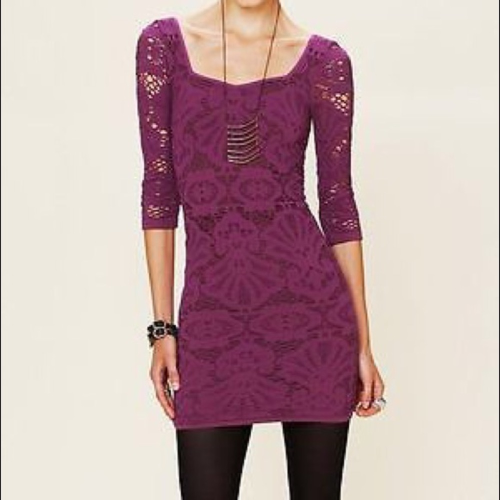 free people medallion dress in purple