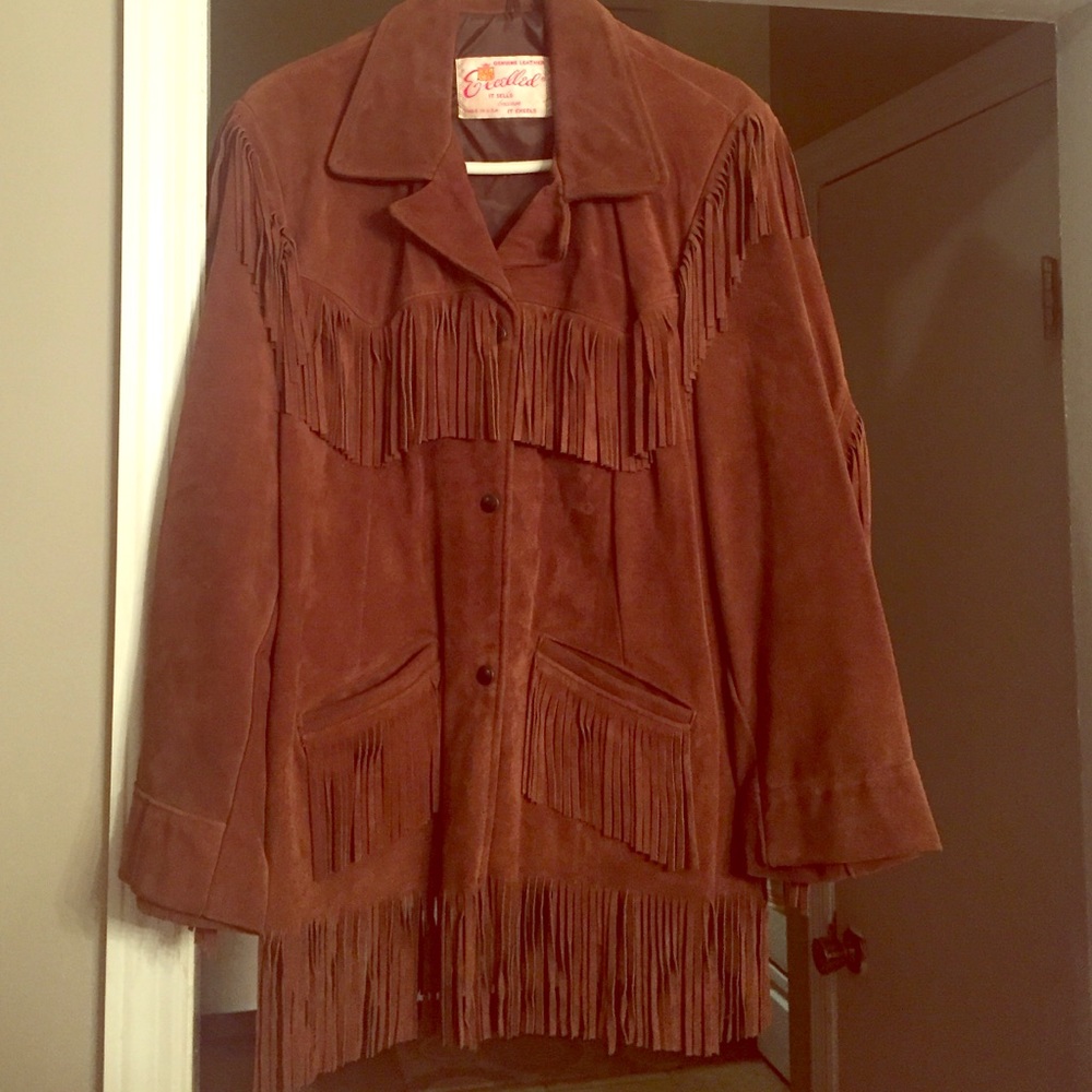 Retro Genuine Leather fringe coat!