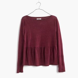 Madewell Linen Peplum Top