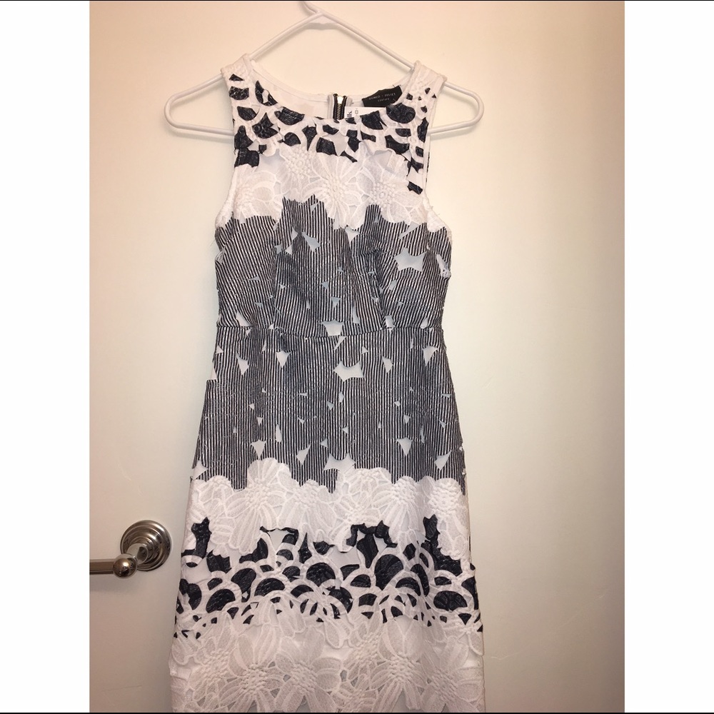 White/Navy floral dress
