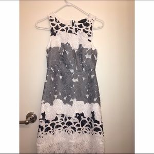 White/Navy floral dress