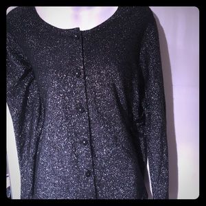 Sparkle button up long cardigan