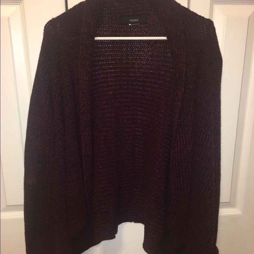 Dark red and black cardigan