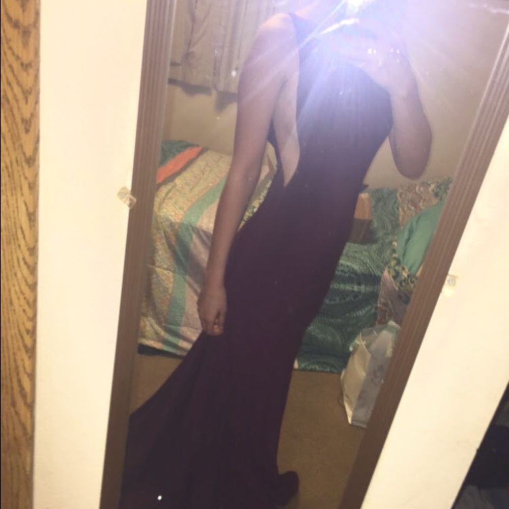 Burgundy Jovani prom dress