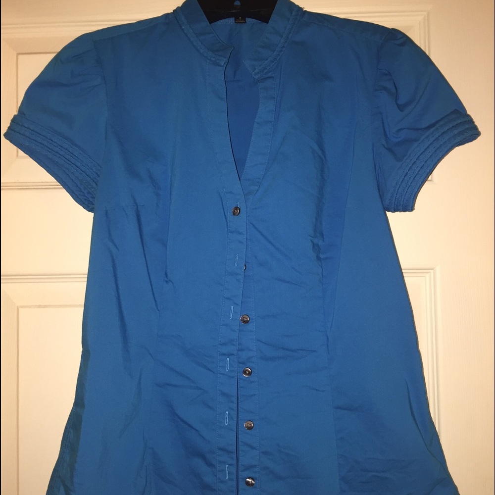 Express turquoise button down shirt Small