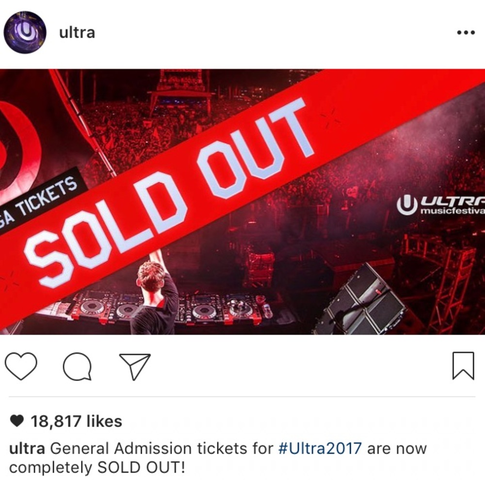 2 SOLD OUT Ultra Music Festival Tickets!!