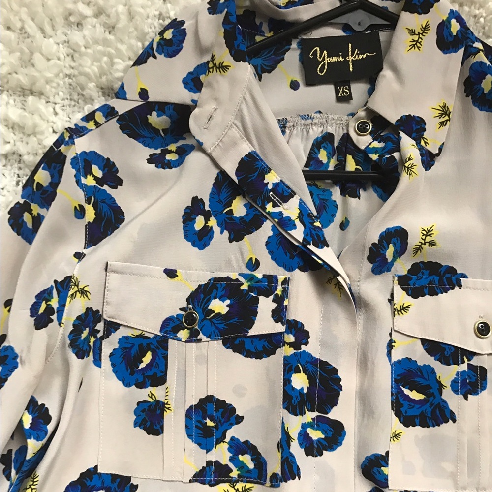 Yumi Kim NEW $229 blouse silk top shirt CHECK out my closet!