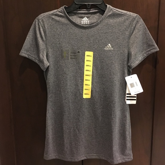 BRAND NEW. Adidas Climalite Gray Crew Sports Tee - Picture 1 of 4