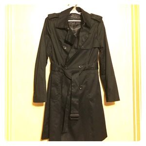 Super cute black trench coat.