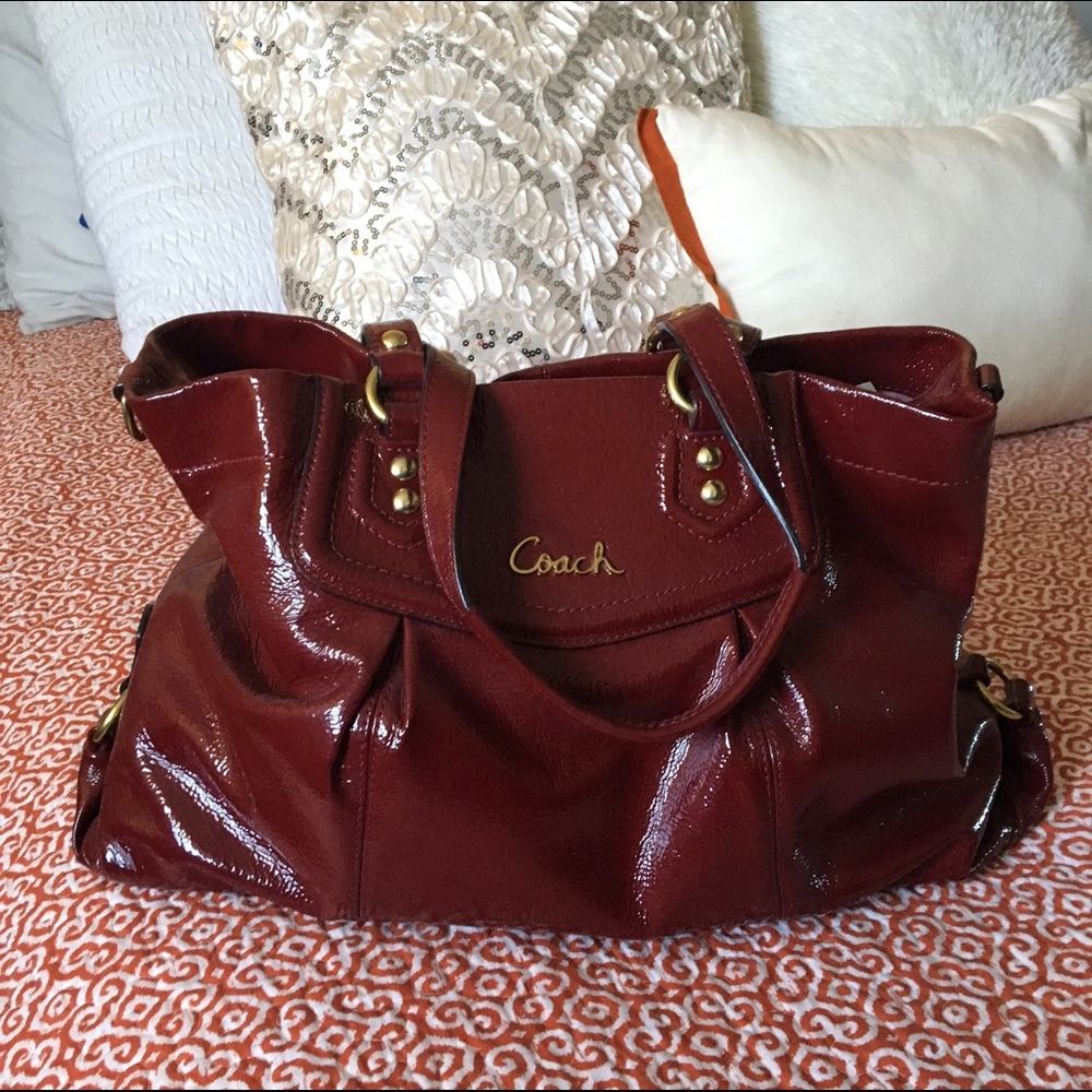 Dark red coach purse