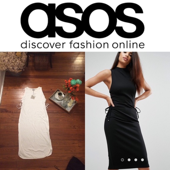 ASOS Dresses & Skirts - NWT Asos white lace up t-shirt tank dress sz 10