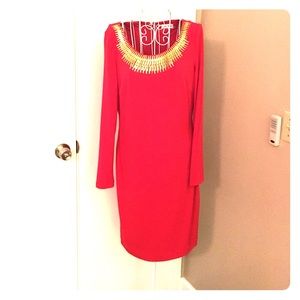 Calvin Klein Red Long Sleeve dress