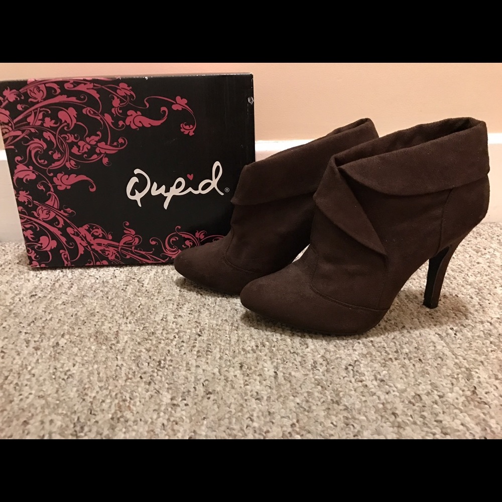 Brown Faux Suede Booties