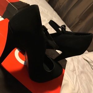 Charlotte Russe black belted heels