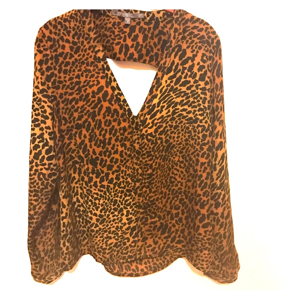 Guess Leopard button up blouse