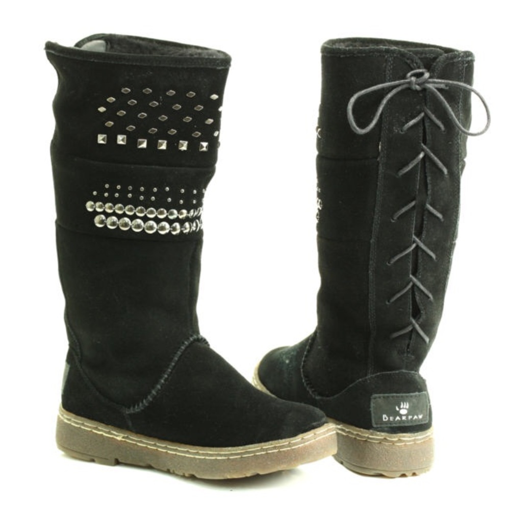 Bearpaw Silverthorne Studded Black Suede Boots