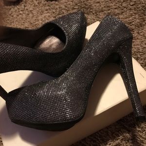 Silver high heels