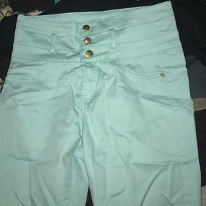hi waisted super skinny blue pants