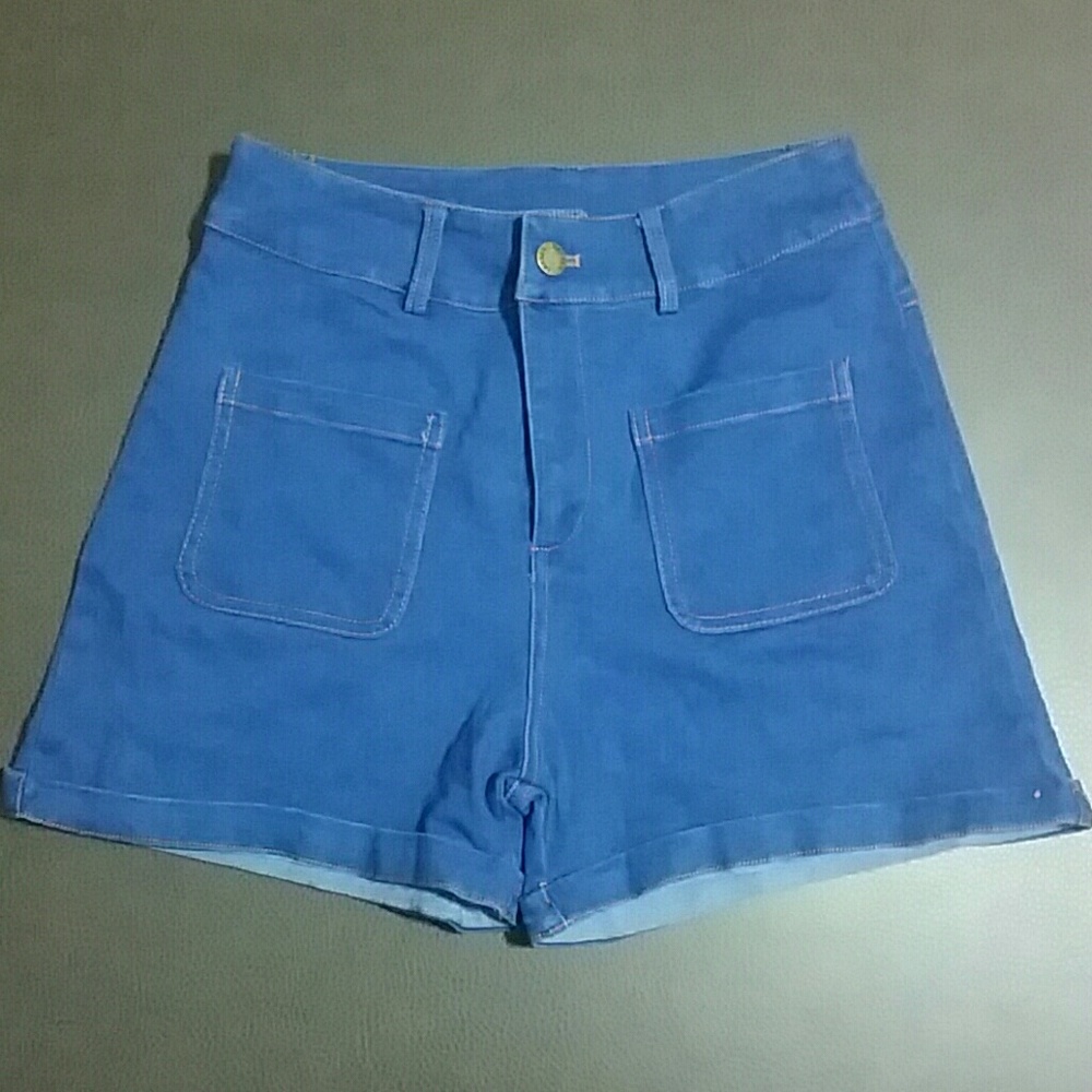 Stretch high waisted jean shorts