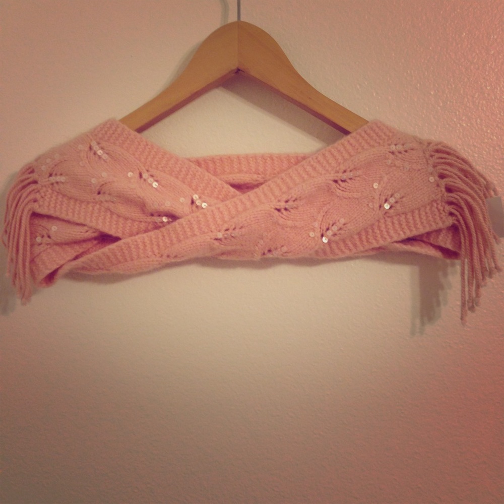 Express Cashmere Blend Pink Sequin Accent Scarf