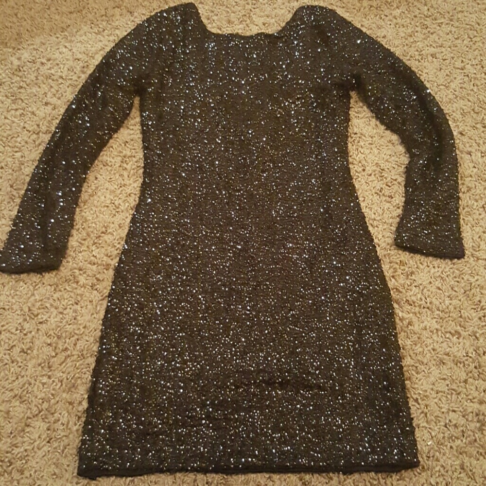 full black sequin bodycon