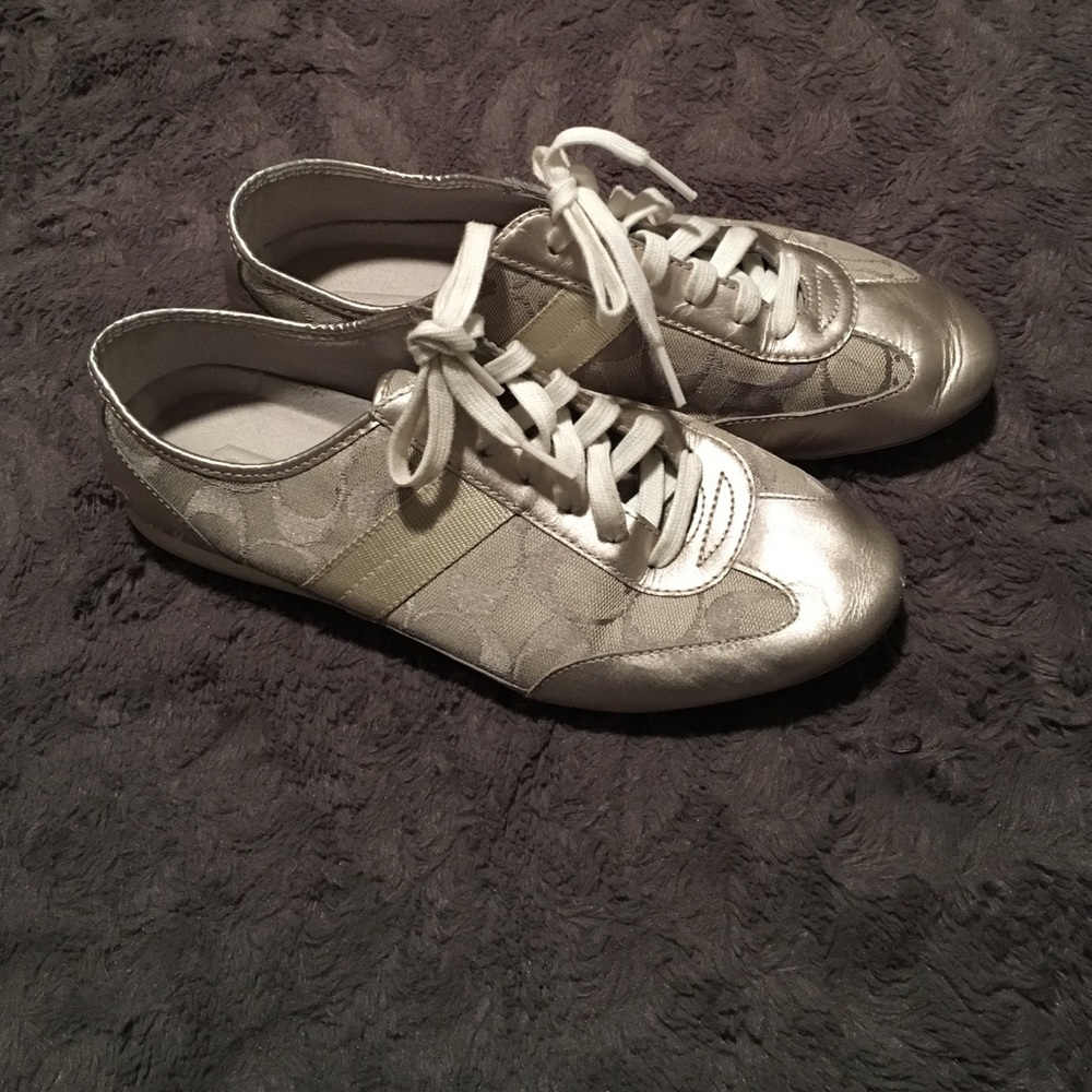 Silver COACH sneakers!