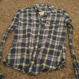 blue plaid long sleeve