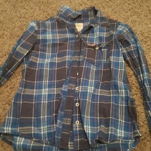 blue plaid long sleeve