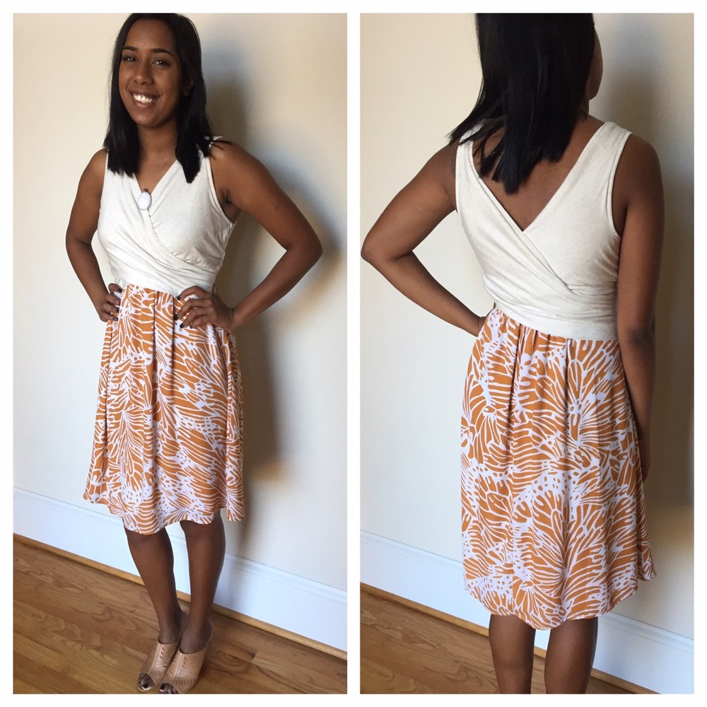 ✨Anthropologie✨ Cream + Floral Print Dress