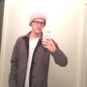 Rain resistant material, pea coat type jacket