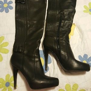 Aldo real leather black boots