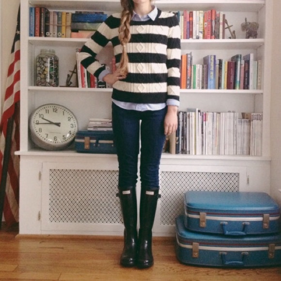 Madewell Sweaters - Madewell stripe cable crew sweater