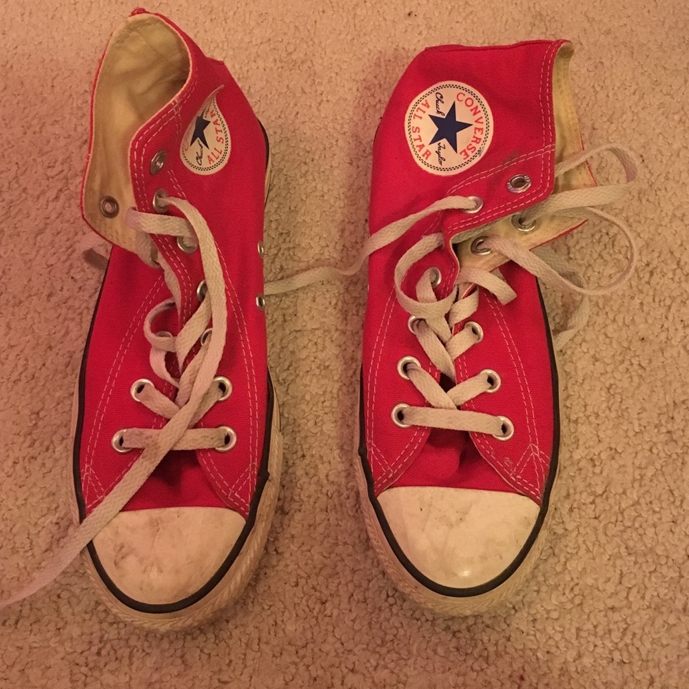 Red high top converse