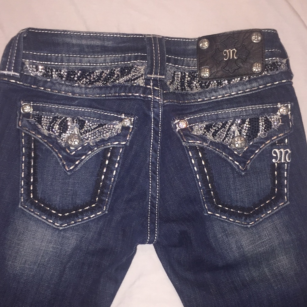 Miss Me Jeans - black zebra bling - size 25