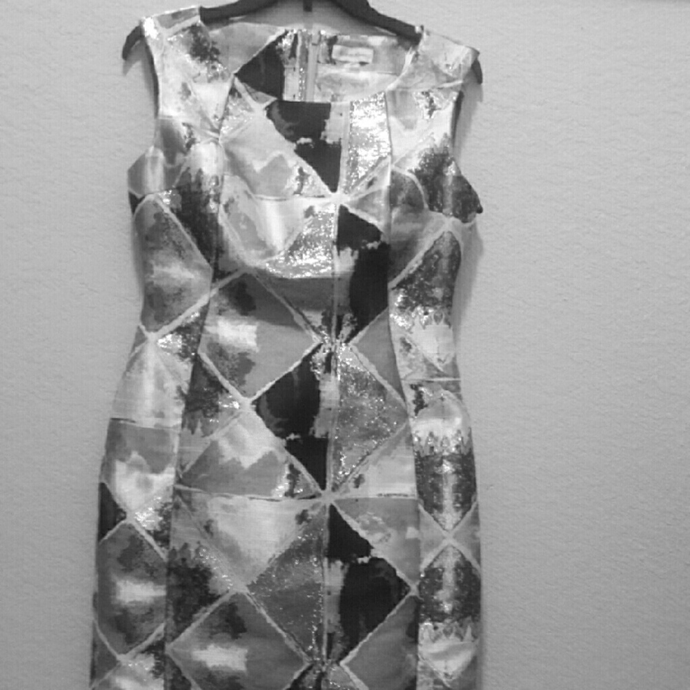 Beautiful multi-colored dress silver grey black
