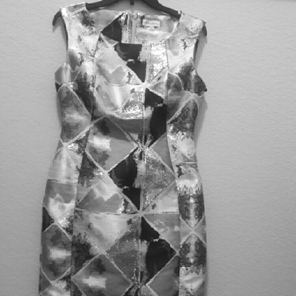Beautiful multi-colored dress silver grey black - Picture 1 of 1