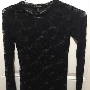 Bozzolo Black Lace Long Sleeve Shirt