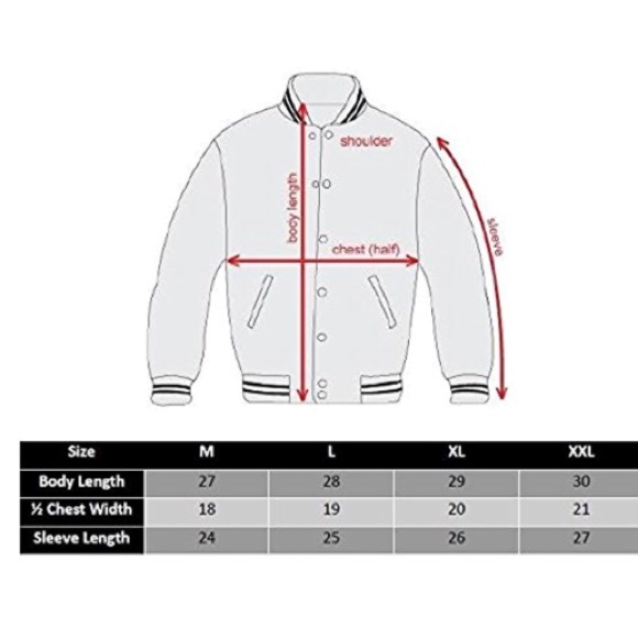 Men's Sherpa Lined Fleece Varsity Bomber Jacket - Picture 4 of 4