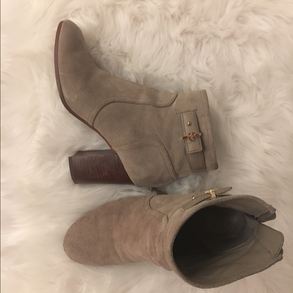 Tory Burch 4 inch beige booties!